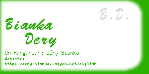 bianka dery business card